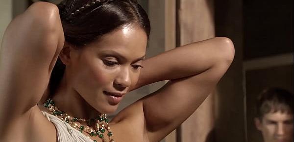  Lesley-Ann Brandt - Has cloth flipped down, exposing breasts - (uploaded by celebeclipse.com)